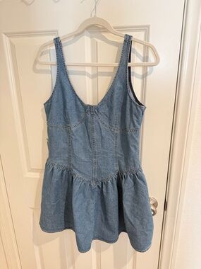 Denim Mini Dress - Light Blue Sleeveless